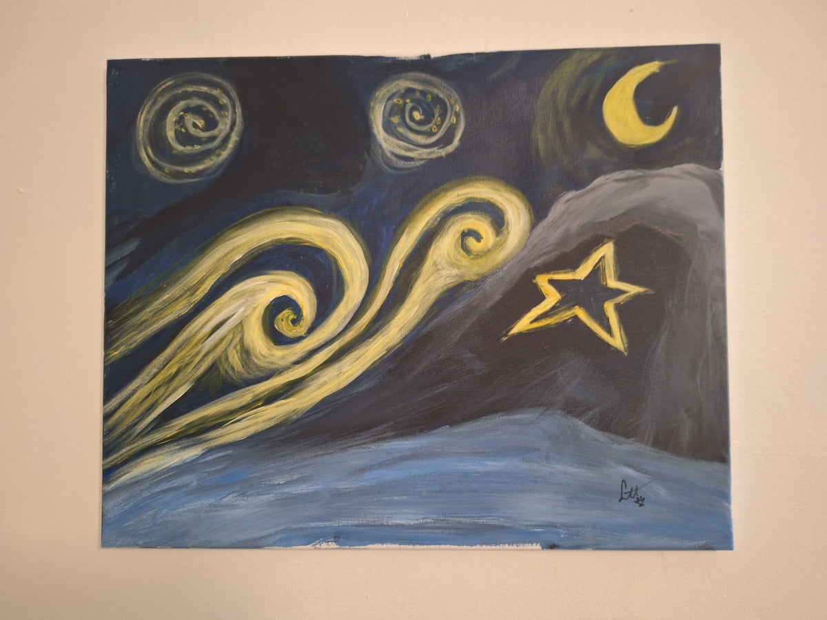 Starry Night Over El Paso – Signed Original Acrylic on Canvas (20" x 16") | The Lydia Collection