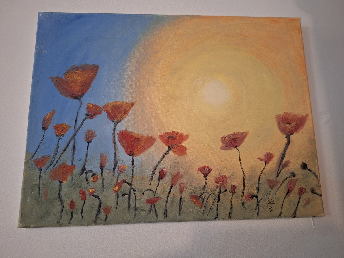 Radiant Poppies in Golden Light