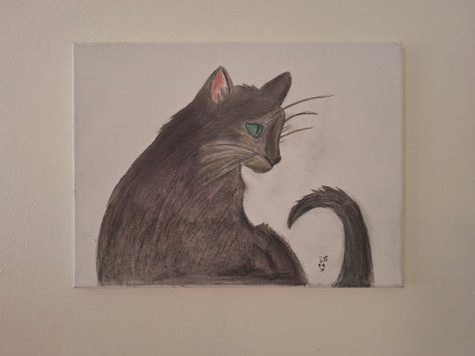 The Green-Eyed Feline – Signed Original Acrylic on Canvas (20" x 16") | The Lydia Collection