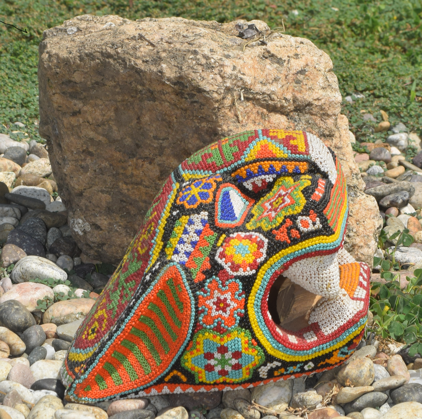 Huichol Beaded Art - El Mani Gordo (The Ocelot)
